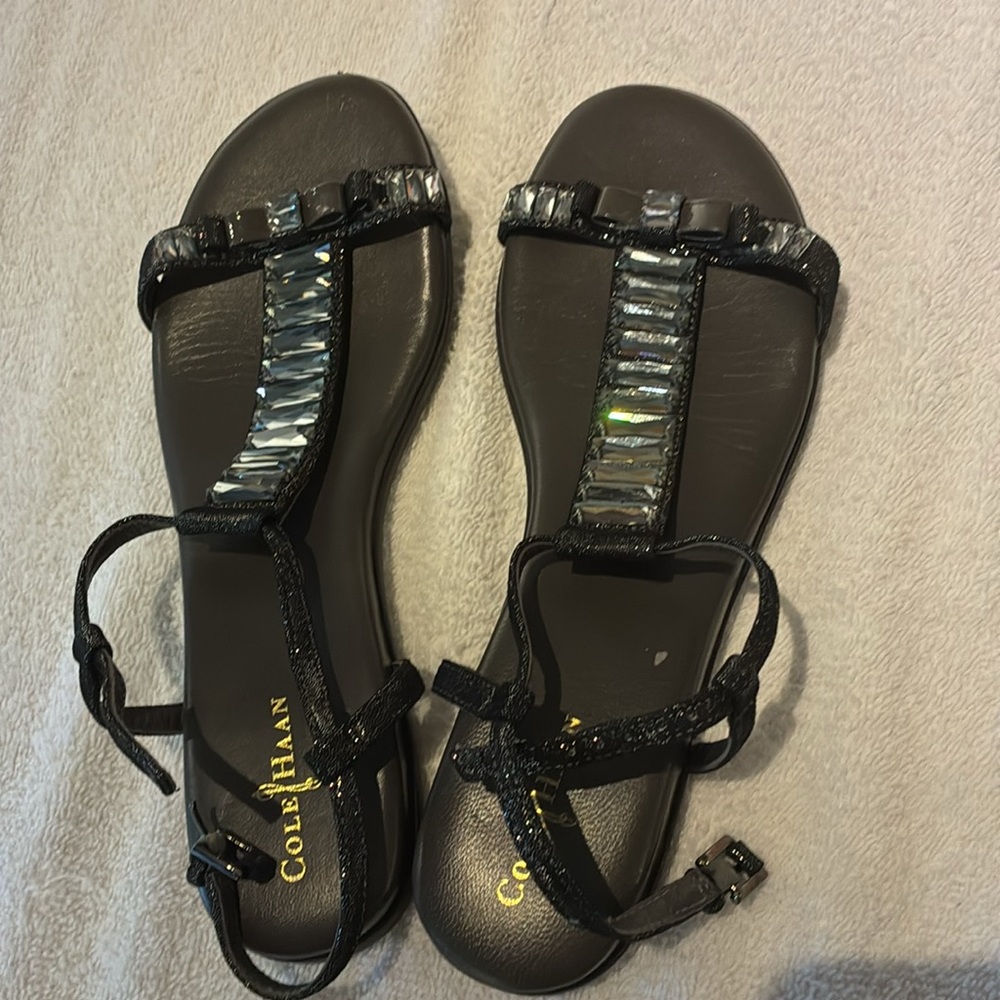 Cole Haan/Nike Air Black Beaded Sandals, Size 7 1/2 - Picture 3 of 7